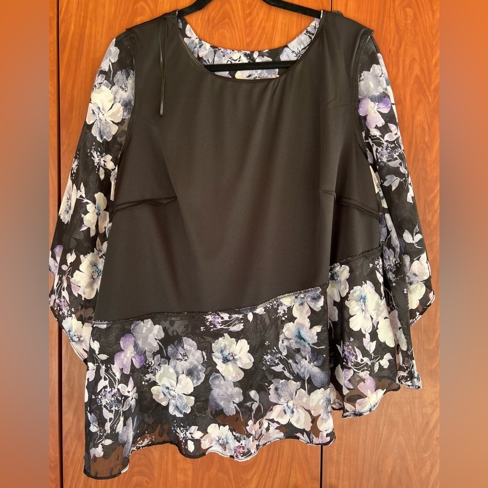 Alex Evenings - Floral-print Tiered Chiffon top. Great for spring/summer… - Picture 4 of 8